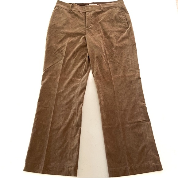 Coldwater Creek Pants - Coldwater Creek Velvet Wide Leg Trousers Size 16 Brown